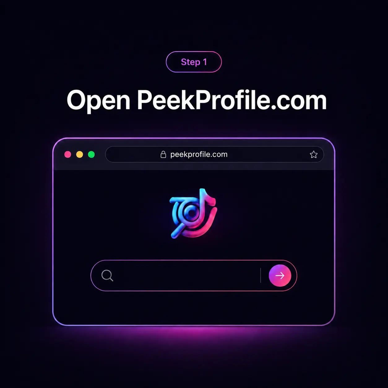 Step 1 illustration showing opening PeekProfile
