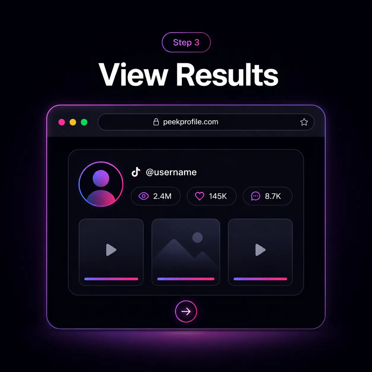 Step 3 illustration showing viewing results